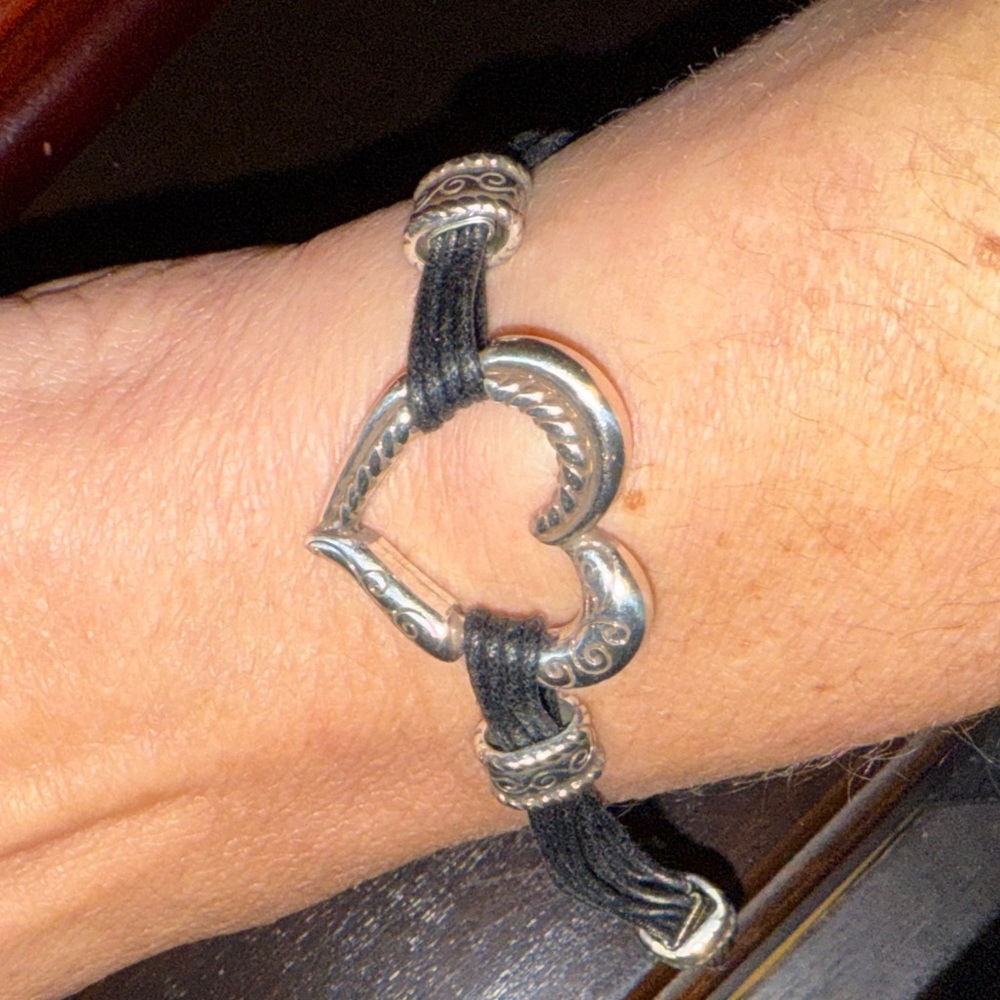 Brighton Heritage Black and Silver Heart Bracelet